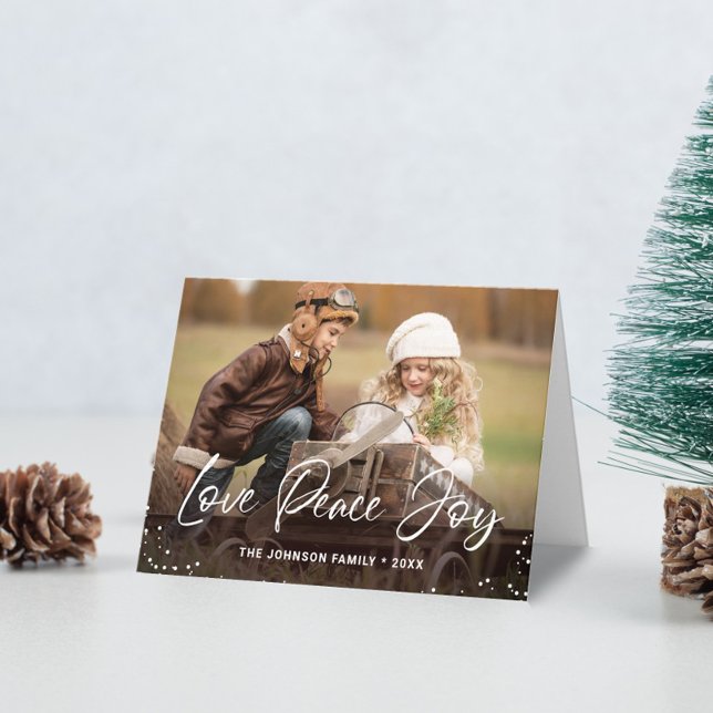 Carte Amour Moderne Paix Joie 3 PHOTO Noël (Créateur téléchargé)