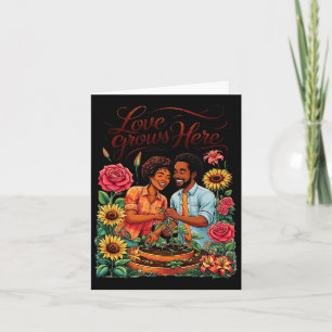 Carte Amour Noir Esquisse de Couple Afro-Américain Valen