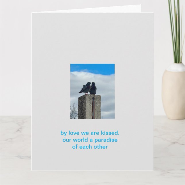 Carte amour pigeon (Devant)