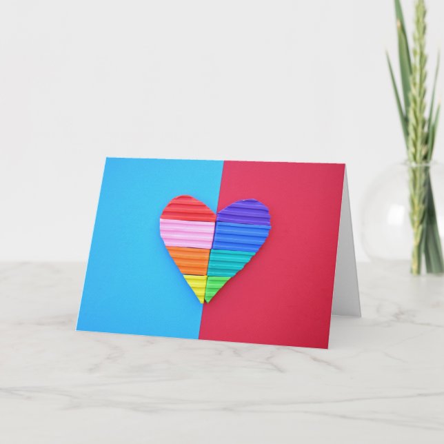 Carte Amour Pop Art Jumeaux Saint Valentin Cœurs Arc-en- (Devant)