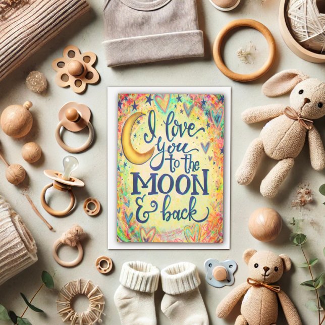 Carte Amour pour toi jusqu'à la lune Saint-Valentin Insp (Créateur téléchargé)