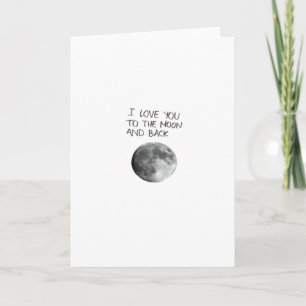 Carte Amour pour vous jusqu'à la lune et retour Moderne 