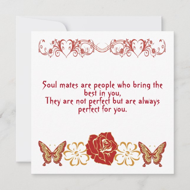 Carte Amour romantique Citation d'amour compagnons d'âme (Devant)