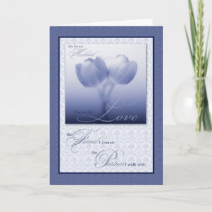 Carte Amour Sentimental et Romance Tulipes Bleues