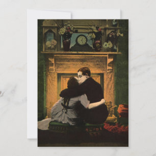 Carte Amour vintage et romance, foyer romantique Kiss