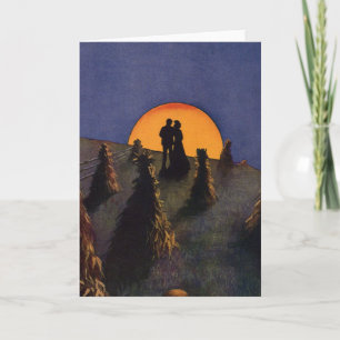 Carte Amour vintage et romance, Harvest Moon Kiss