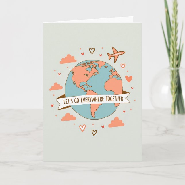 Carte Amour Voyage Aventure Ensemble (Devant)