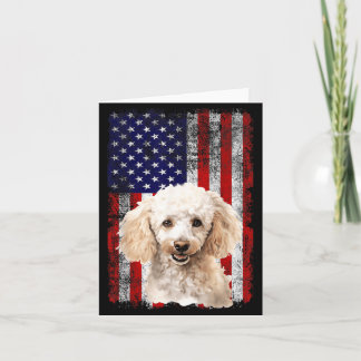 Carte Amoureux de chien caniche Drapeau américain 4 juil