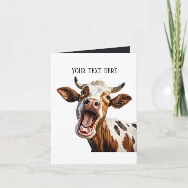 Carte Amoureux de la vache drôle personnalisable (Devant)