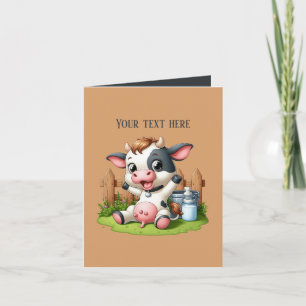 Carte Amoureux de la vache drôle personnalisable