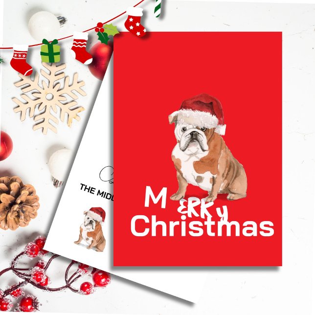 Carte Amoureux de les chiens Noël Personnalisé Rouge et  (Créateur téléchargé)