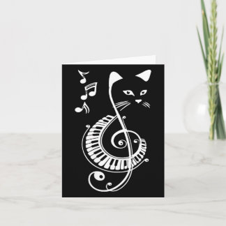 Carte Amoureux des Animaux Musique Chat Musical Clé de S