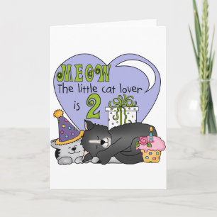 Carte Amoureux des chats 2e anniversaire Tshirts et cade