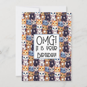 Carte Amoureux des chats Anniversaire l OMG C'est votre 