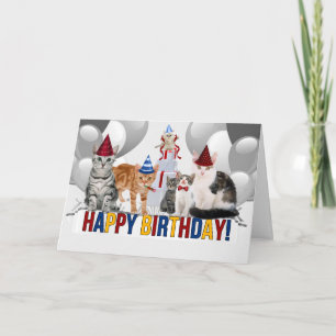 Carte Amoureux des chats du Groupe Anniversaire
