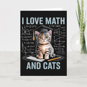 Carte Amoureux des chats mathématiques Prof de maths drô