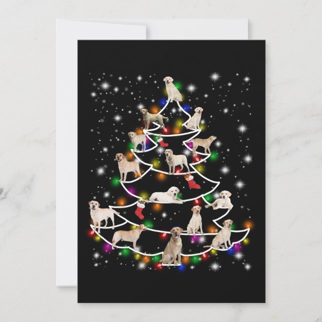 Carte Amoureux des chiens | Arbre de Noël du Labrador (Devant)