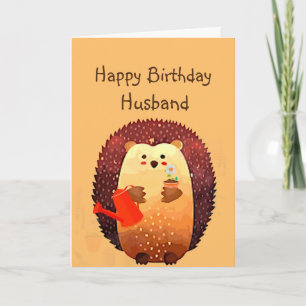 Carte Amoureux Mari Anniversaire mignon Hérisson animal