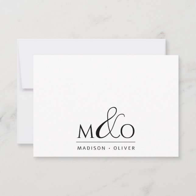 Carte Ampersand Monogram Couple Note (Devant)