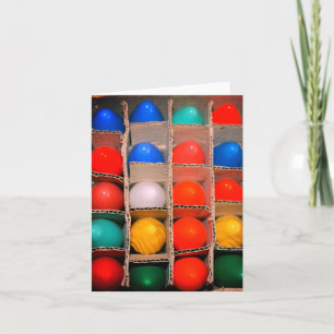 Carte Ampoules de Noël colorées vintage dans une boîte