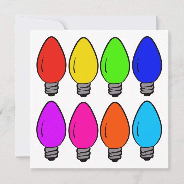 Carte Ampoules de Noël vintage (Devant)