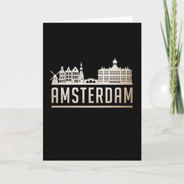 Carte Amsterdam City Cityscape Skyline Idée de cadeaux a (Devant)