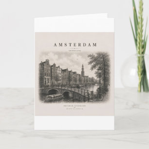 Carte Amsterdam Conception de ville de voyage vintage