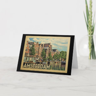 Carte Amsterdam Holland Vintage voyage