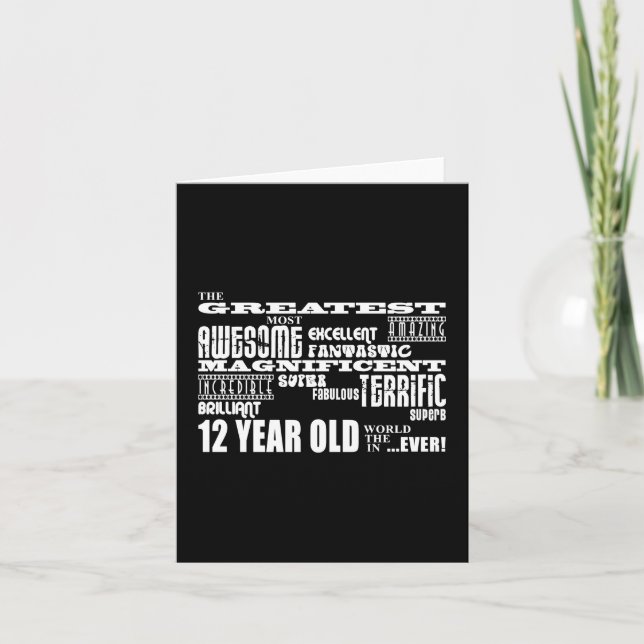 Carte Amusant 12ème anniversaire fête Plus grand Douze a (Devant)