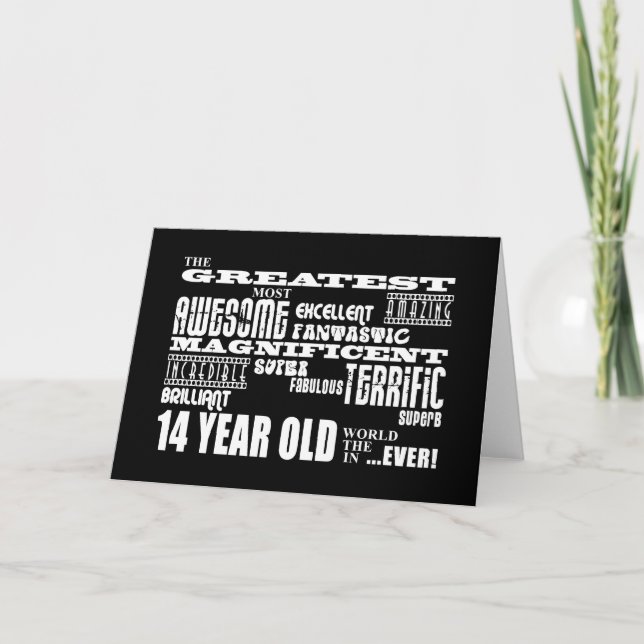 Carte Amusant 14ème anniversaire fête Plus grand Quatorz (Devant)