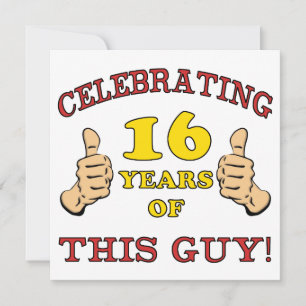 Carte Amusant 16ème anniversaire pour les garçons