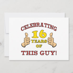 Carte Amusant 16ème anniversaire pour les garçons