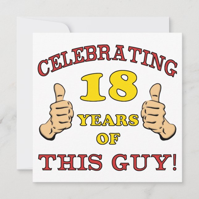 Carte Amusant 18ème anniversaire pour les garçons (Devant)