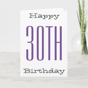 Carte Amusant, 30ème anniversaire, gros violet, texte no