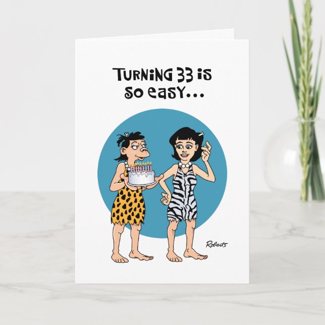Carte Amusant 33ème anniversaire (Devant)