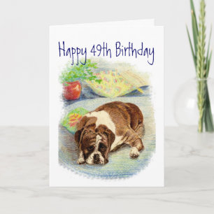 Carte Amusant 49ème anniversaire, mignon mais triste chi
