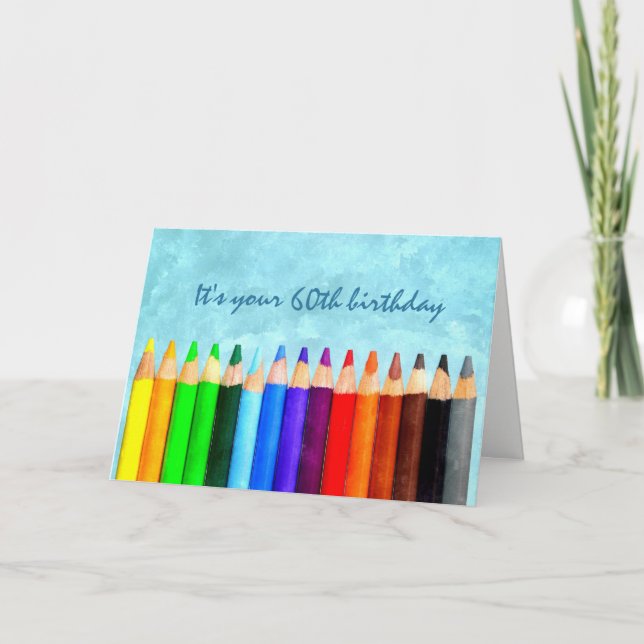 Carte Amusant 60ème ou tout âge Artsy Anniversaire Salut (Devant)