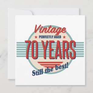 Carte Amusant 70e anniversaire Vieux mode