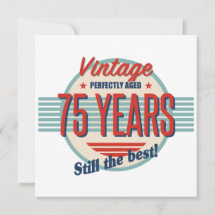 Carte Amusant 75e anniversaire Vieux mode