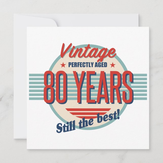 Carte Amusant 80e anniversaire Vieux mode (Devant)