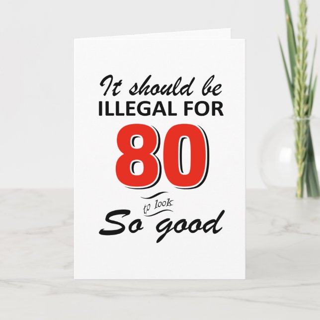 Carte Amusant 80ème anniversaire conceptions (Devant)