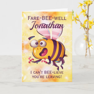 Carte Amusant adieu d'abeilles quitter