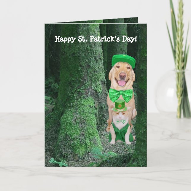Carte Amusant Animaux de compagnie St Patrick (Devant)