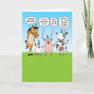 Carte Amusant Animaux de fête Conseils pour Anniversaire