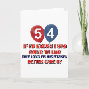 Carte Amusant anniversaire de 54 ans