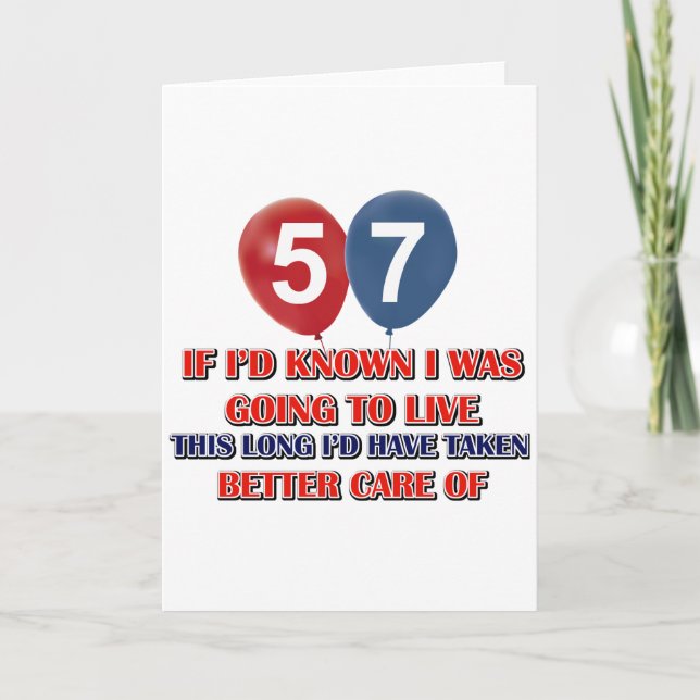 Carte Amusant anniversaire de 57 ans (Devant)
