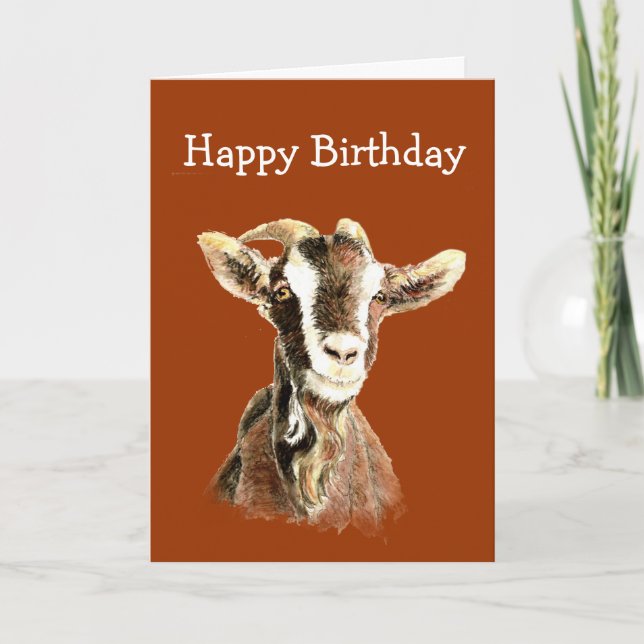 Carte Amusant Anniversaire, De la Vielle Chèvre qui VOUS (Devant)