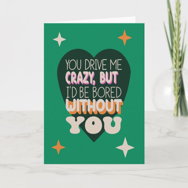 Carte Amusant Anniversaire Sarcastique Mari Femme Rétro (Devant)