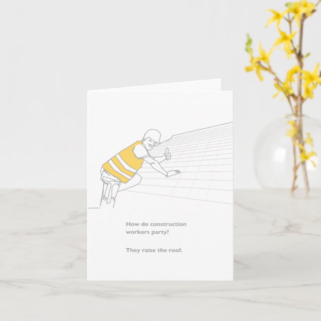 Carte Amusant architecte de construction ingénieur salut (Fleur jaune)