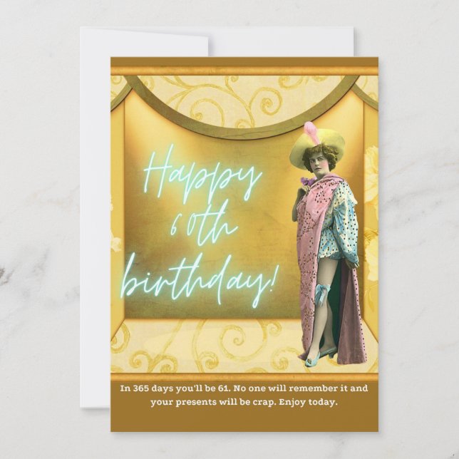 Carte Amusant Art modifié 60e anniversaire (Devant)